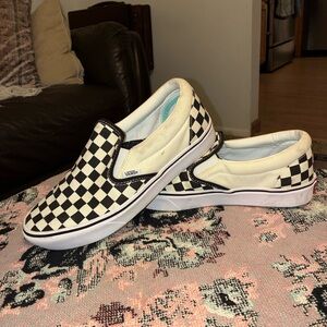 Vans Black and White Checkerboard Slip-Ons